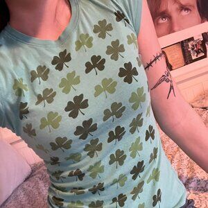 Adorable 2000s green &blue shamrock tank top. Good...